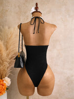 DEKA Sexy Deep V Neck Hollow Out Backless Swimwear White Shell Starfish Ornament One Piece Swimsuit Women Bathing Suit Holiday