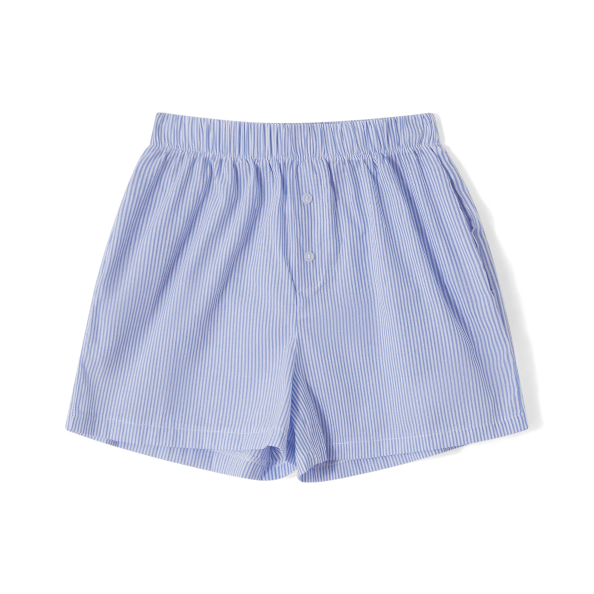Summer Womens Casual Shorts Elastic Waist Plaid/Striped Print Button Front Shorts Casual Beach Going Out Pants