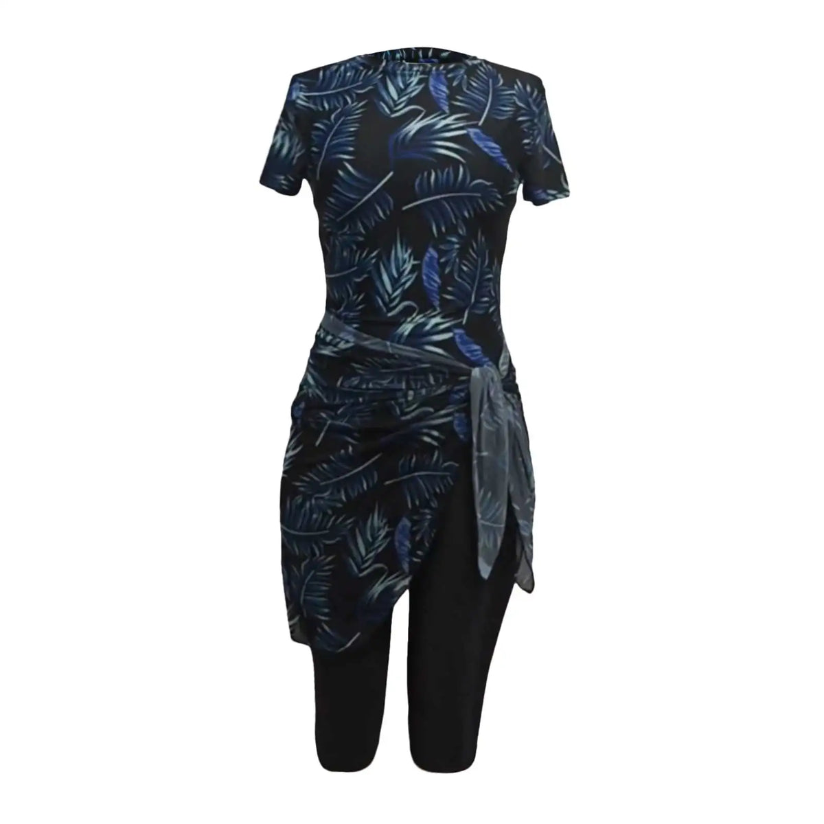 Tankini Sets 3 Piece Swimsuits Zipper Short Sleeve Swim Shirt With Shorts Cover Up Skirt Beach Bathing Suit Women's Bikini Set