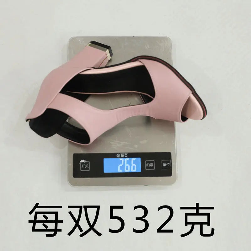 Fish Mouth High Heel Shoes Women's Summer Thick Heel Sandals Waterproof Platform Thick Sole Sexy Slim Back Zipper Hollow