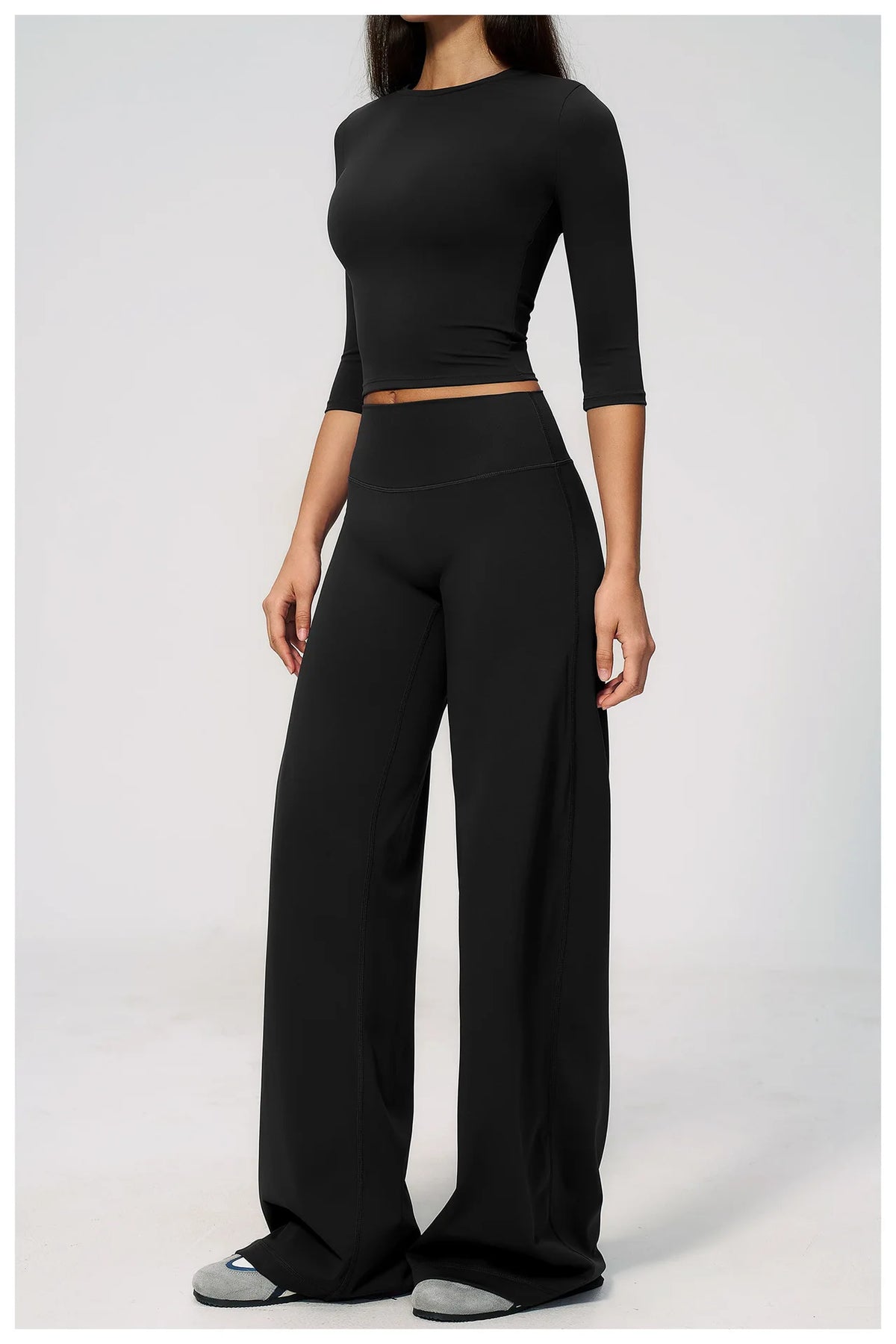 Women Tracksuit Yoga Sets Half Sleeve O Neck Slim Sports T Shirts Fitness Suit Outdoor High Waist Flare Pants Workout Clothes