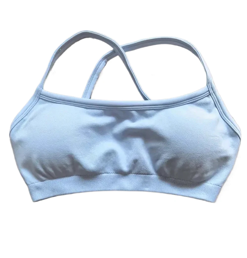 Sports Bra Women Padded Yoga Top Seamless Gym Bra Top Back Cross Workout Tank Top Push Up Fitness Crop Top Running Underwear