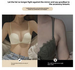Front Button Underwear Women's Small Chest Pull Up To Show Large Summer Thin Collection Breast Anti-sag White Thin Strap Bra