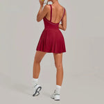 Women's Seamless Yoga Jumpsuit Sports Fitness Sleeveless Beautiful Back One-Piece Dress Workout Tennis Anti-exposure Jumpsuit