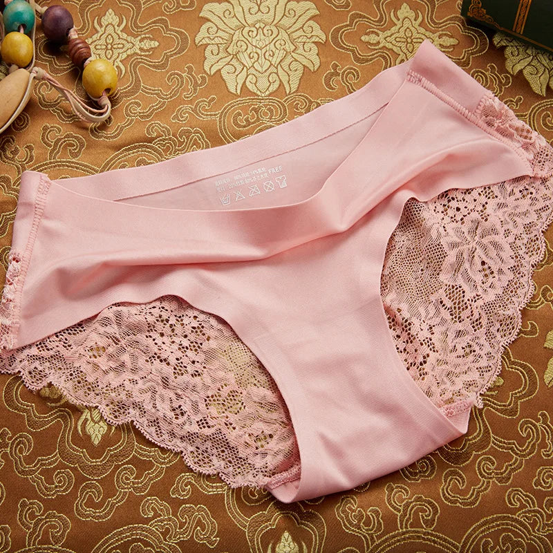Women's Panties Sexy Lace Seamless Female Underwear Low-Waist Plus Size XXXXL Elasticity Briefs for Ladies Breathable Lingerie