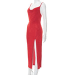 Elegant Sexy Evening Party Dress for Women 2022 New Midi Long Bodycon Slip Dresses Summer Thigh Split Vestidos De Fiesta