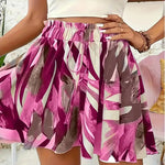 Print Loose Wide Leg Shorts for Women Shorts Summer Casual Elastic Waistband A-Line Shorts Chic Ladies Holiday Beach Shorts