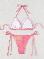 Glitter Sparkling Halter Strappy Bikini 2026 Women Swimsuit Female Swimwear Two-pieces Bikini Set High Leg Cut Bathing Suit Swim