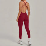 Women's Seamless Yoga Jumpsuits Sports Fitness Hip-lifting Sleeveless Backless One-piece Workout Gym Training Leggings Bodysuits