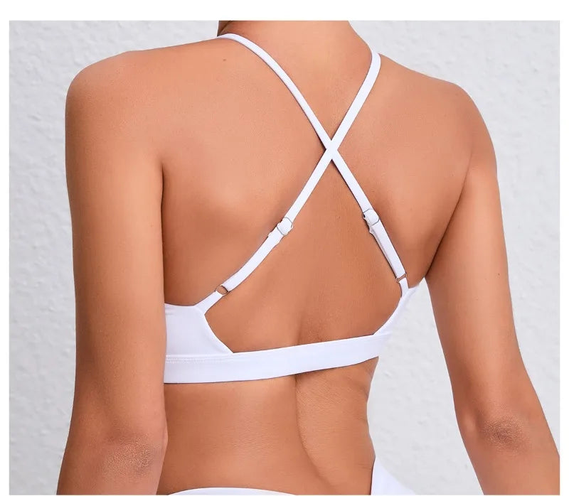 Women's Yoga Bra - Running Cross Back Breathable Naked Feel Sports Fitness Brafor Yoga Running Gym Top