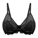 Women's Transparent Bra UltraLace Bra Full Coverage Push Up Plus Size Mermaid Scales Unlined Ultra-Thin Cup Underwear