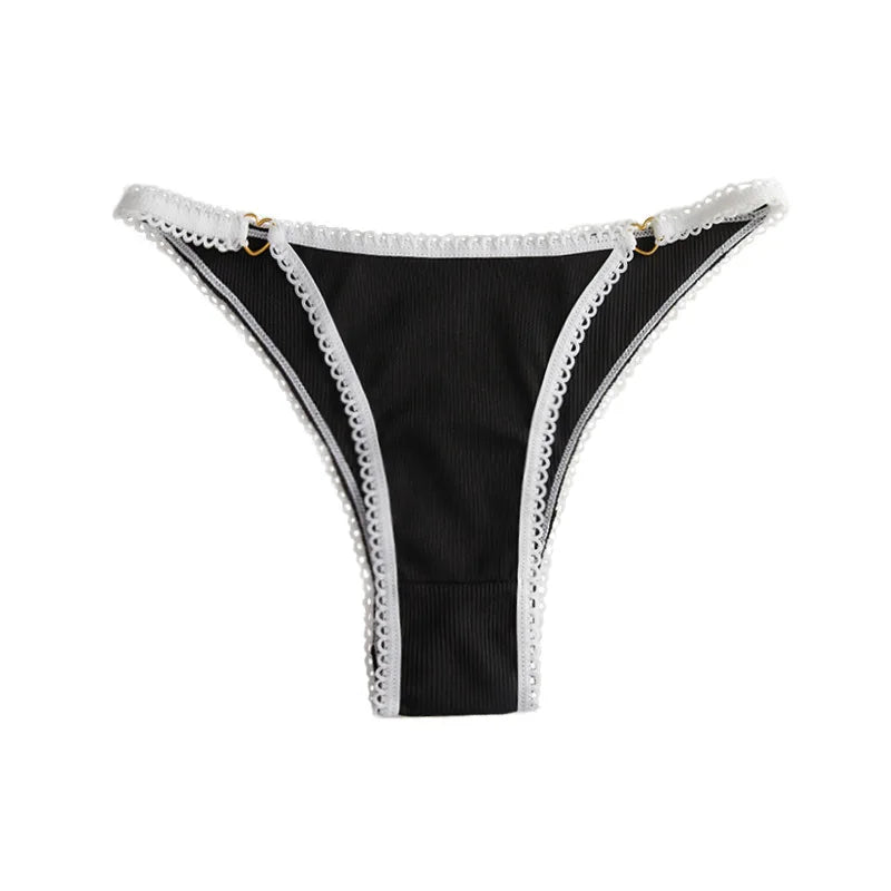 1Pcs Women's Sensual Lace Panties Sheer Thin Straps Briefs Low-Rise Adjustable Underwear Breathable Comfortable Female Lingerie