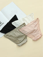 Women Underwear Mulberry Silk Panties Comfortable Breathable Low Waist Underpants Luxury Silk Smooth Briefs Sexy Girl Underwear