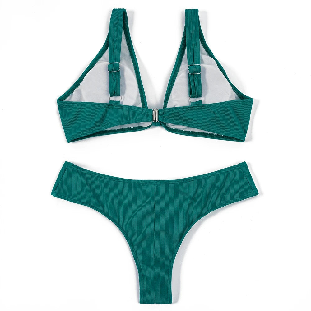 ZTVitality Solid Knotted Sexy Women Swimsuit 2025 New Arrival Bikini Push Up Padded Bra Beach Swimwear Female Brazilian Biquini