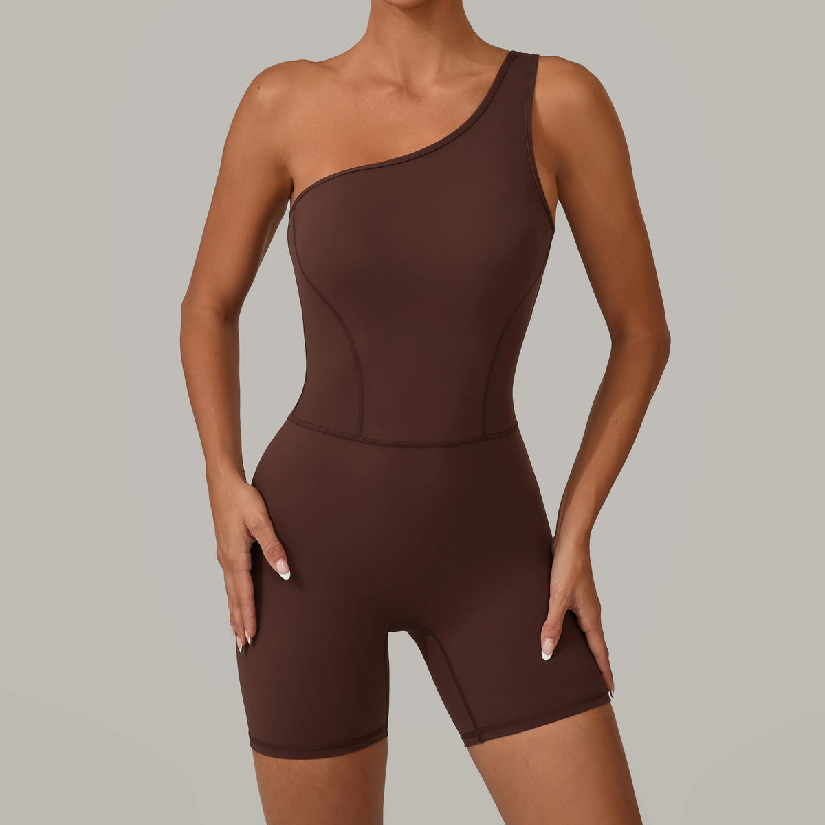 One Shoulder Women Sports Jumpsuit Sleeveless Yoga Rompers Backless Sportswear Women Workout One Piece Bodysuits Female