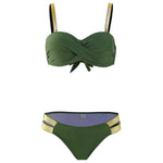 New S - XL Bra Bikini Push Up Swimsuit Female Swimwear Women Two-Pieces Bikini Set With Cup Bather Bathing Suit Swim Lady V2310