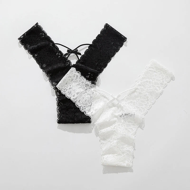 High Quality Lace G string Sexy Panties Women Underwear Briefs Hollow Out Thong Transparent Underpants Lingerie Girls Intimates