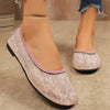2026 Summer Fashion Lace Round Toe Shallow Flat Shoes Breathable Comfortable and Versatile New Women's Shoes