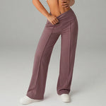 STOUREG High Waisted Yoga Pants for Women, Loose Wide Leg Workout Trousers with Pockets for Running and Outdoor Exercise