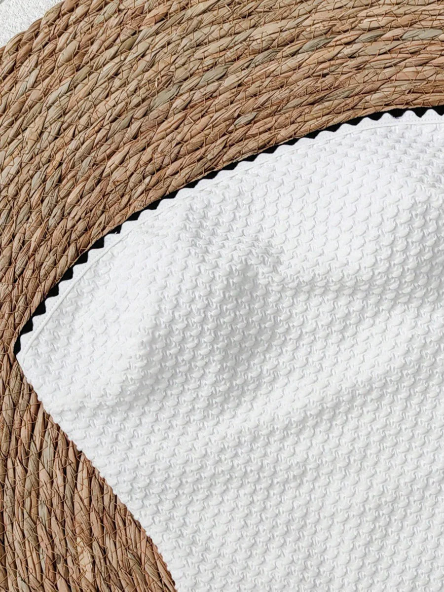 S - XXLSplicing Wrinkled Bandeau One Piece Swimsuit Women Swimwear Female Slim Monokini High Cut Bathing Suit Swim Beachwear