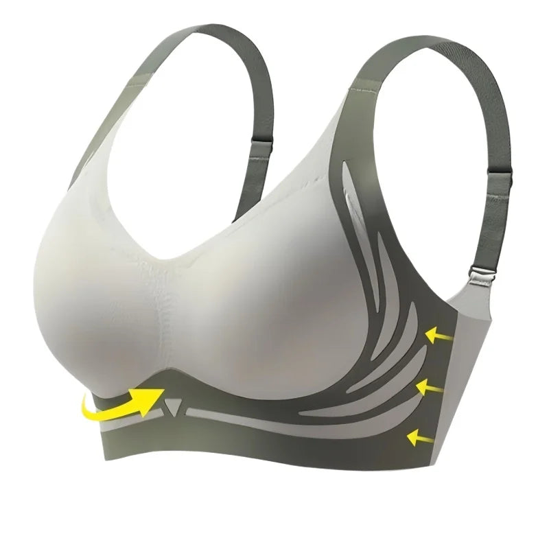 Women's V-Neck Seamless Push-Up Bra with Anti-Spill Design 4 Colors Anti-sagging Lift-up Bras Plus Size Comfort Lingerie M-4XL