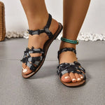 Sandals for Women in SpringNew Roman Fashion Flat Bottomed Anti Slip One Foot Beach Sandals