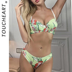 Toucheart Women's Traceless Bra Set Steel Rings Breathable Underwear with Gathered Design To Prevent Exposure Comfortable Fit