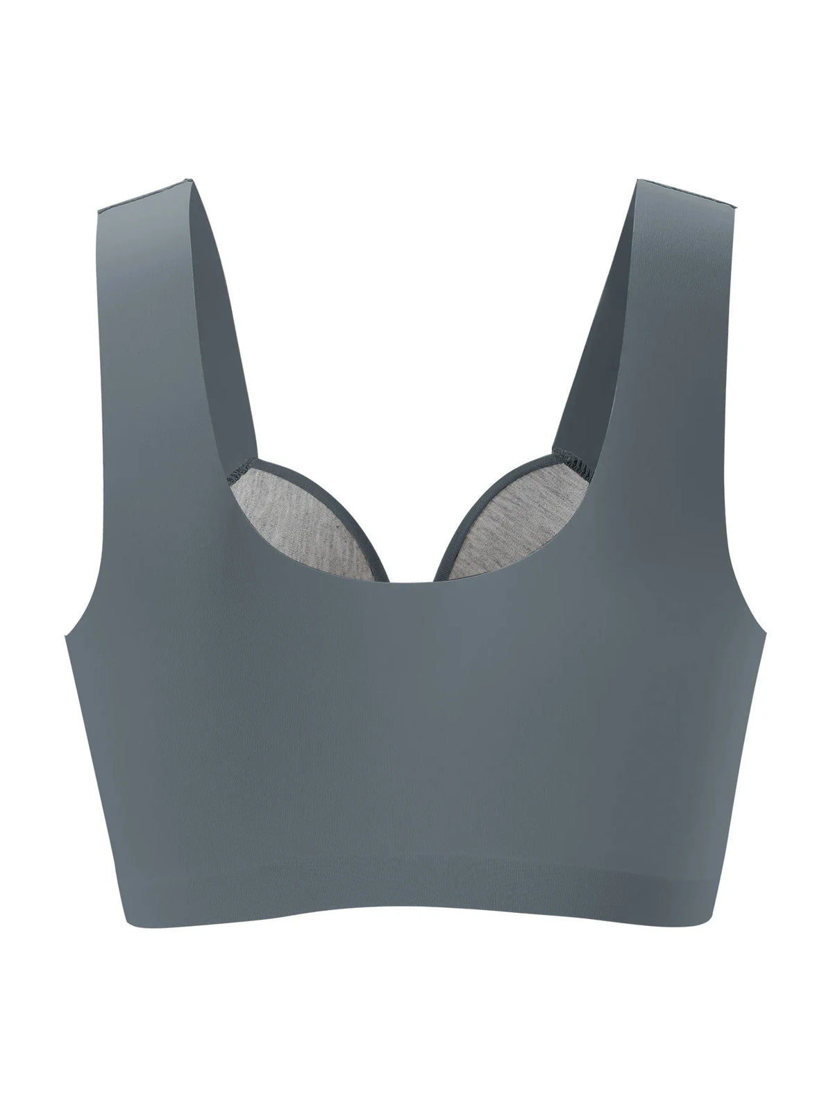 Women's Ruched Front Wireless Daily Bra Front Closure Fixed Padded Cups Seamless Back Smoothing Breathable Comfort Material