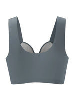 Women's Ruched Front Wireless Daily Bra Front Closure Fixed Padded Cups Seamless Back Smoothing Breathable Comfort Material