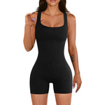 Shaping yoga Women's sleeveless square neck ribbed yoga leggings set Suitable for yoga and fitness