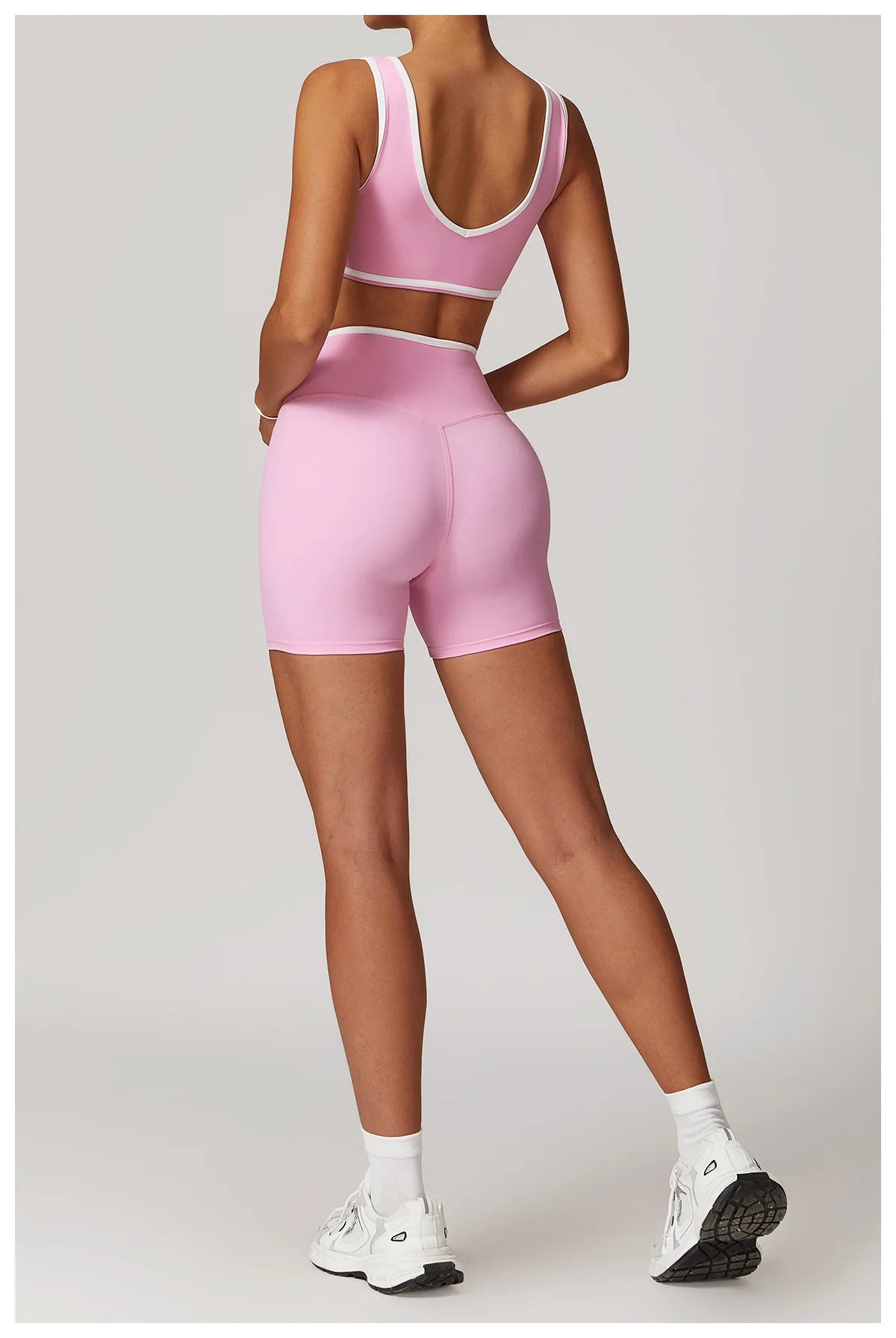 Women Gym Shorts Fitness Sports Biker Shorts V Waist Band Yoga Shorts Workout Tights Scrunch Butt Seamless Leggings Woman Pants