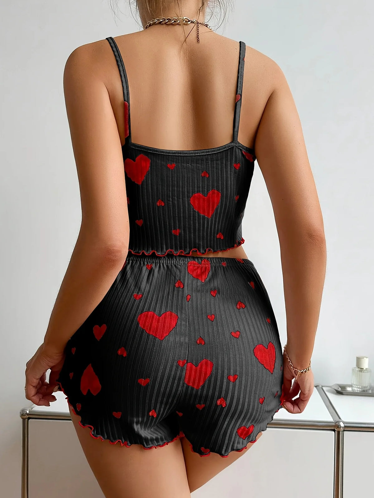 2 Pieces Set Women'S Pajama Shorts Suit Homewear Print Underwear Pijama Sexy Lingerie Camisoles Tanks Nighty Sleepwear