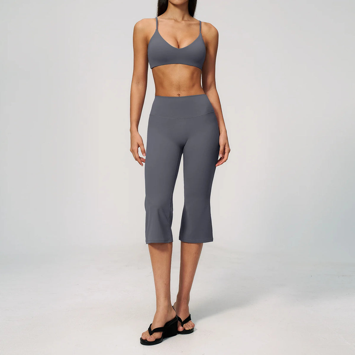 Women's Tracksuit 2 Pieces Yoga Clothes Athletic Wear Fitness Suit Gym Outfits Workout Sets Push Up Sports Bra Capri Pants Suit
