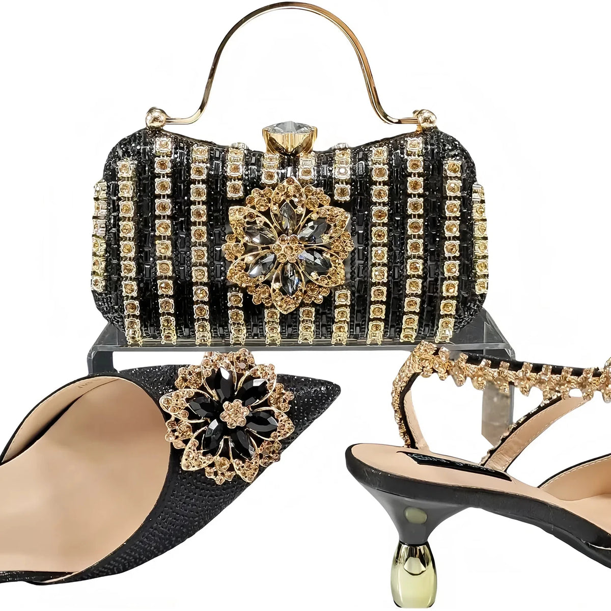 Doershow Lastest Italian Design Fashion Style Ladies Shoes with Matching Bag Set 2024 Nigerian Shoes and Bag SetHKK1-6
