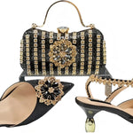 Doershow Lastest Italian Design Fashion Style Ladies Shoes with Matching Bag Set 2024 Nigerian Shoes and Bag SetHKK1-6
