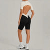 Women's Seamless Yoga Jumpsuit Sports Workout Running Hip-lifting Slim Fit Shorts One-Piece Training Fitness Gym Bodysuit