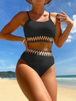 High Waist Bikini 2026 Women Strappy Swimwear Female Sexy Padded Swimsuit Solid Bathing Swimming Swim Suit Summer Beachwear