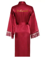 Women Long robe Satin Robe Bridal Robe Bridesmaid Robes Lace Robe Wedding Robe Sleepwear Bathrobe Dressing Long Gowns