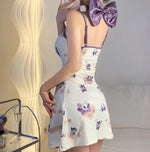 Autumn and Winter Sexy Sleeping Skirt Strap Pure Desire Wind V-neck Floral Pajama Set Bag Hip Skirt Y2K New Hot Sale