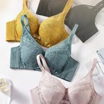 Oleno Elegant Lace Bras Underwear Small Bra Plus Size Wireless Adjustable Lace Women's Bra Breast Cover B C D E Cup Large Size