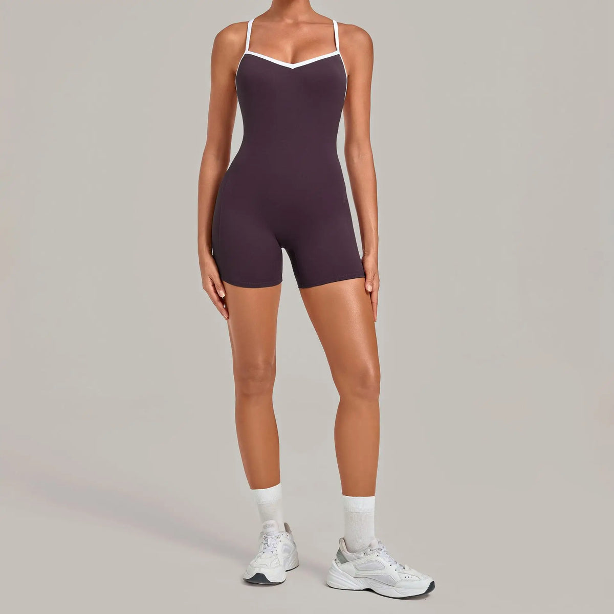 Women's Seamless Yoga Jumpsuits Fitness Sports Gym Hip-lifting Sleeveless One-piece Backless Workout Training Shorts Jumpsuit
