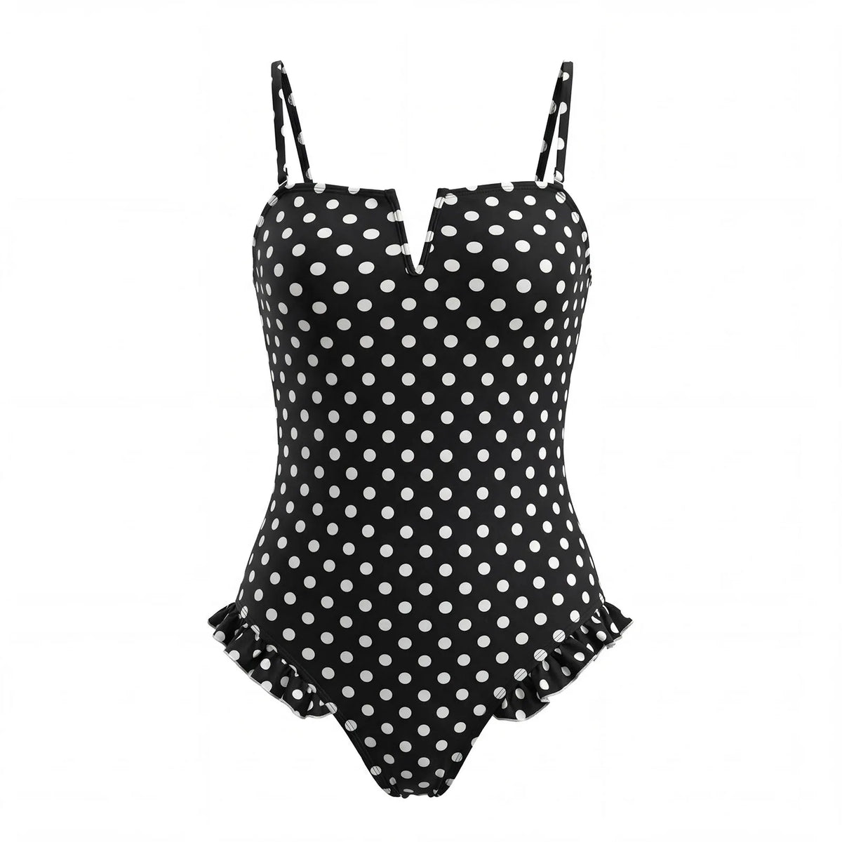 Women's Bodysuits Swimwear Dots Print Sleeveless Ruffle Bathing Suit Monokini Swimsuit for Beach Pool Sexy Bikini Summer