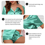 Women's Pajamas Set Summer Short Sleeve Button Down Top & Shorts Two-piece Pj Sets Sleepwear Loungewear Pyjama Femme Nightwear