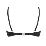 Women's Wire Free V Neck Triangle Bikini Top Black Hollow Out Push Up Bra Sexy Swimsuit Summer Adjustable Straps Bathing Suits