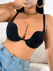 D Thin Cup Large Size Women's Bra Basic Plunge Push-Up Bra Comfortable Support and Minimizer Underwire Bra