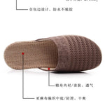 Women Indoor Linen Slippers 2025 Spring Summer Shoes Anti-slip Light Weight Breathable Lace Couples Home Floor Slides