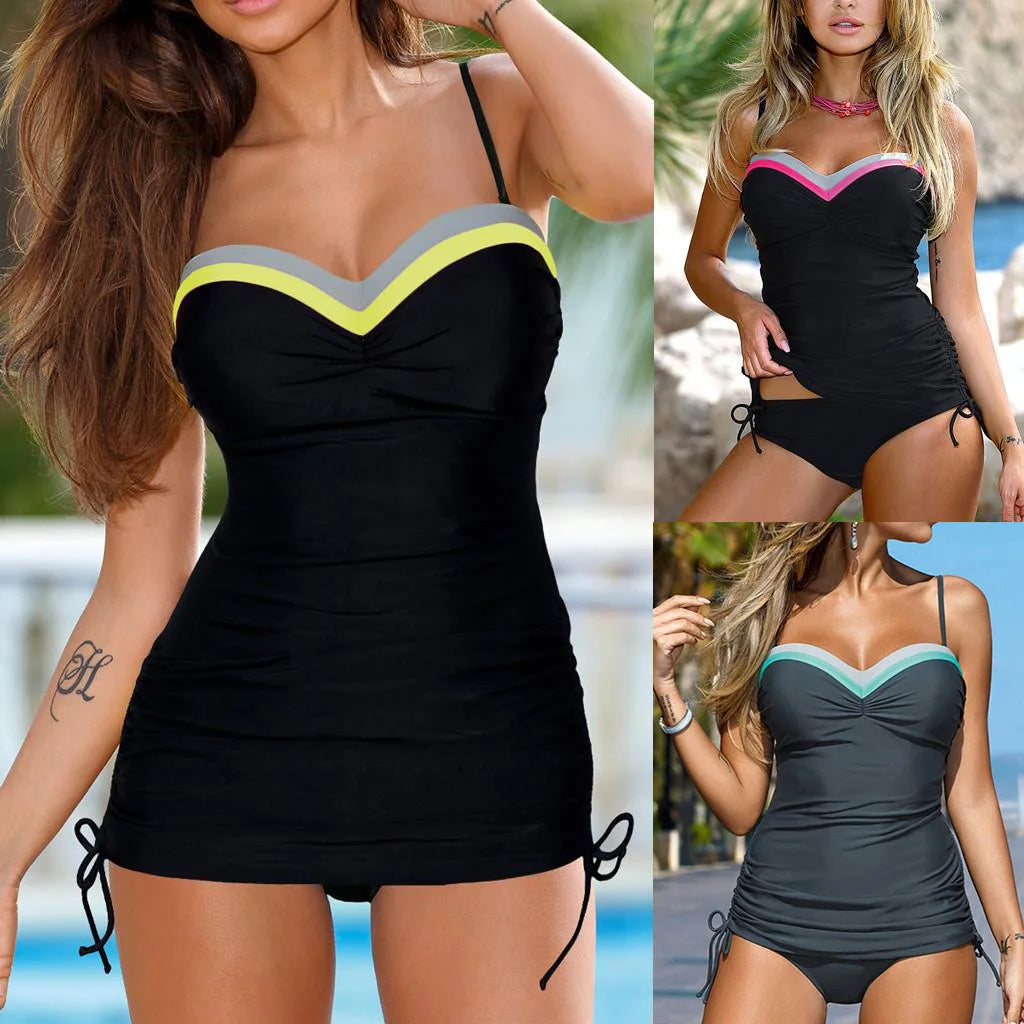 Summer Two Pieces Swimsuits Woman Push Up Swimwear Female Tankini Sets Beachwear Brazilian Bathing Suit Sports Women Bathers