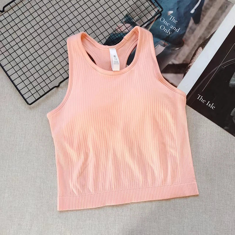 Sports Short Vest Sleeveless, Breathable, Sweat-Absorbent, Wearing Running and Fitness Training Yoga Clothes.