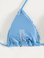 Sexy Sequin Blue Micro Bikini Set Women Shiny Push Up Bra Tie Side Triangle Swimsuit Summer Bathing Suit Holiday Swimwear 2026