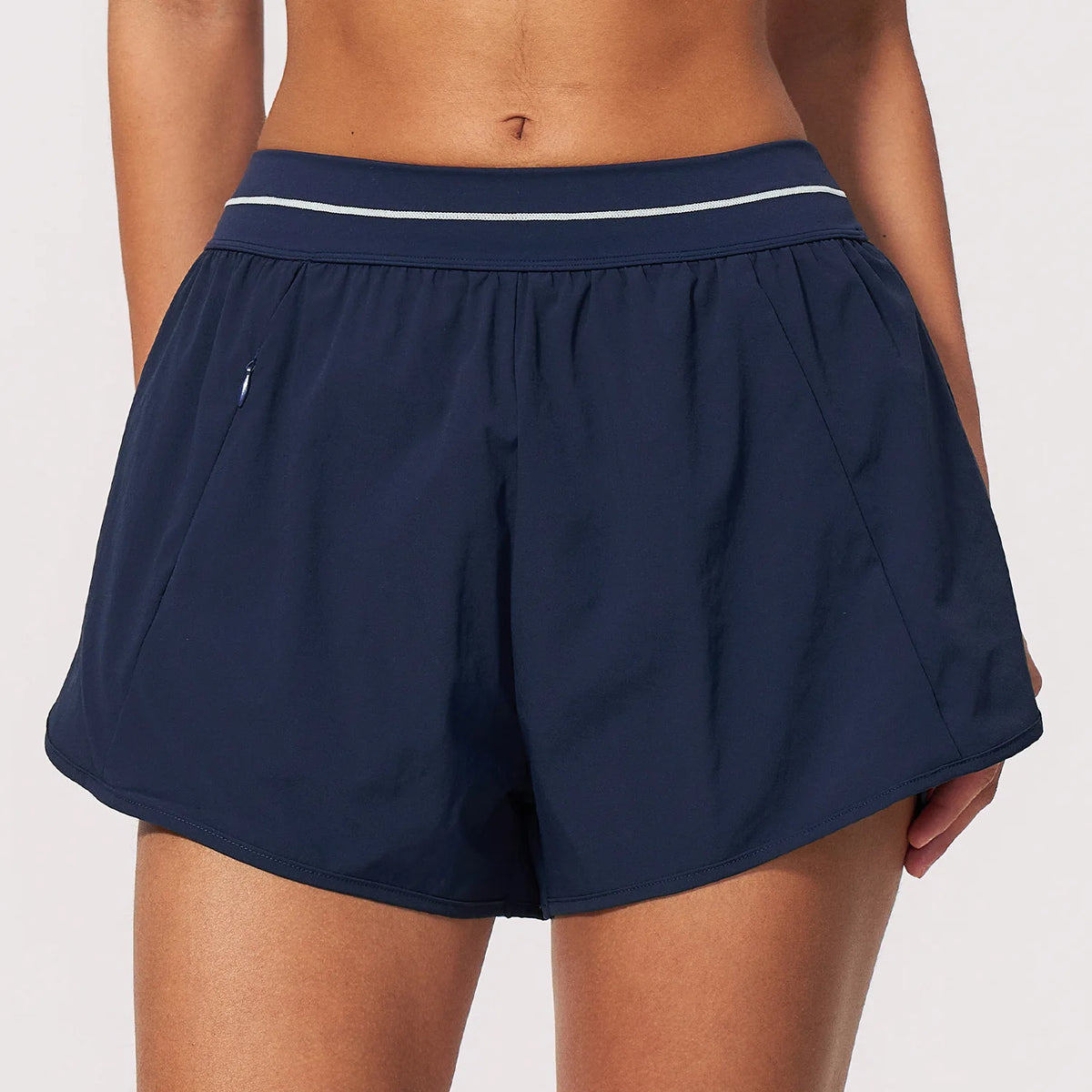 New Brushed Sports Shorts Women High Waist Fake Two Pieces of Anti Glare Shorts Leggings Casual Loose Pocket Fitness Sportwear